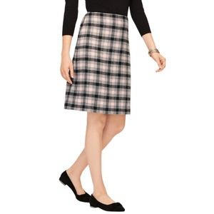 NWT Talbots festive check midi skirt